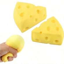 1 pieza 2 piezas Juguete antiestrés de queso y leche suave, juguete antiestrés, recuerdos de fiesta, pelota apretable - Amarillo 2 piezas - Ver 5