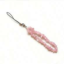 1条时尚天然水晶手机挂绳，玛瑙、紫水晶、绿松石、粉晶串珠手机带，女士配饰礼品 - 彩色 - 查看 6