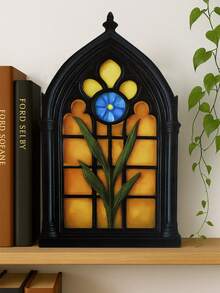 1 Stück Gotischer Kathedralfenster Wanddekoration Blau Blumen Holzplakette Vintage Bogen Kirchenstil Holzdruck Mittelalterliche Heim Ästhetik Wohnzimmer Wandbehang Dekorative Kunstarbeit Bohemian Altar Dekoration Viktorianisch inspirierte Holzhandwerkskunst Mystischer Raumzubehör Dark Academia Stil Wandkunst Elegantes Einweihungsgeschenk - Stil C - Übersicht 4