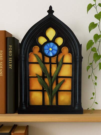 1 Tấm trang trí tường hình cửa sổ nhà thờ Gothic màu xanh dương, họa tiết hoa, bằng gỗ, kiểu vòm nhà thờ cổ điển, tranh in trên gỗ phong cách Trung cổ, trang trí nhà cửa phòng khách, tác phẩm nghệ thuật trang trí bàn thờ phong cách Bohemian, đồ thủ công bằng gỗ lấy cảm hứng từ thời Victoria, phụ kiện phòng khách huyền bí, tranh treo tường phong cách Dark Academia, quà tặng tân gia trang nhã.