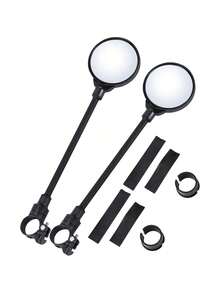 Handlebar Bike Mirror, 2 Pack Rear View Mirror 360°Rotatable Shockproof Adjustable Handlebar Bicycle Rearview Mirrors For Mountain Road Bike Electric Bicycle, Cycling Rearview Mirror, E-Bike Motorcycle,Easy To Install (Black) - Gói 2 - Xem 11