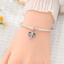 Mặt dây chuyền hình thánh giá, cánh thiên thần và trái tim bằng bạc Sterling 925, trang sức Cơ đốc giáo khắc chữ truyền cảm hứng, phù hợp với vòng tay kiểu Châu Âu tự làm cho phụ nữ. - Nhiều màu - Xem 3