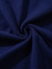 Men's Neutral Knitted Polo Collar Casual Commute Versatile Business Fit Short Sleeve Pullover T-Shirt Top Spring Summer - Navy Blue - View 9