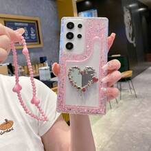 新款闪亮水钻手机壳 + 兼容苹果 11/12/13/14/15 Pro Max、三星 Galaxy S22/23/24+、A04/A05/A14/A15/A24/A25/A34/A54S - 粉色 - 查看 4