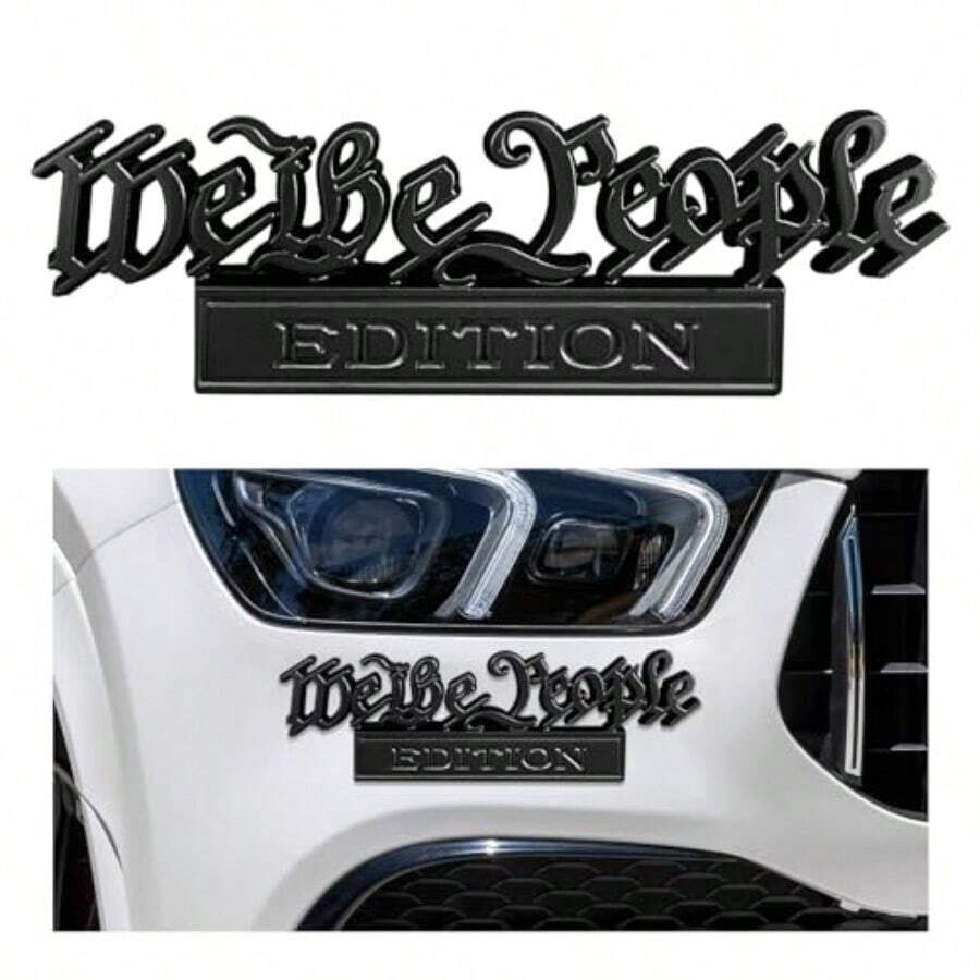 Classic We The People Edition Emblems 3D Full Metal Car Badges Decal Sticker Personalized Decoration Labels To Highlight Yourself For Fender Tailgate Car Accessories Black - màu đen - Xem 1