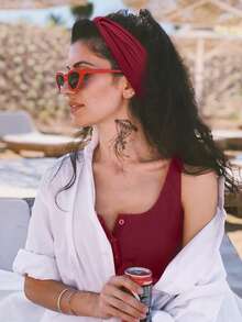 1 New Women's Wide Headband With Moisture-Wicking Design, Suitable For Fitness, Yoga, Running, Cycling, And Basketball - Elastic And Sweat-Effective - Multicolor - View 4