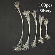 AVlcoaky 100pcs Anti Bite Steel Fishing Line Steel Fishing Leader Line Wire With Swivels And Snaps Fishing Accessories - Multicolor - View 12