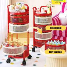 Office Storage Cart, Multi-Layer Rotating Shelf, For Office Storage Mobile Multi-Layer Shelf With Rolling Baskets Ideal For Organizing Books, Floor-Standing Baskets Suitable For Office Or Bathroom Use - 查看 7