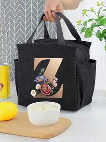 这款保温午餐包采用铝箔内衬，饰有色彩缤纷的A-Z字母和花卉图案，容量大，保温保鲜效果极佳，采用加厚铝箔材质，并配有便捷提手。适合通勤、旅行、野餐、露营以及上班族返校季使用。 - 黑色 - 查看 27
