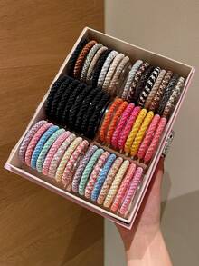 5/16/24 pezzi Elastici per capelli intrecciati di stile casuale, lacci per capelli versatili per code di cavallo, chignon, acconciature casual e sportive, durevoli e delicati, adatti per tutte le stagioni, ottimo regalo per le vacanze e l'uso quotidiano - Multicolore - Visualizzare 7