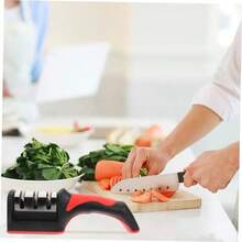 Multi-Functional Professional Knife Sharpener Suitable For Serrated And Straight Knives - Black and Red - View 1