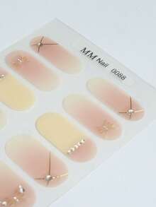 SSemi Cured Gel Nail Strips , Jelly Beige, 16 Pcs Gel Nail Wraps, Stickers, No UV Light Required, Salon Quality, Long Lasting - Dusty Pink - View 6