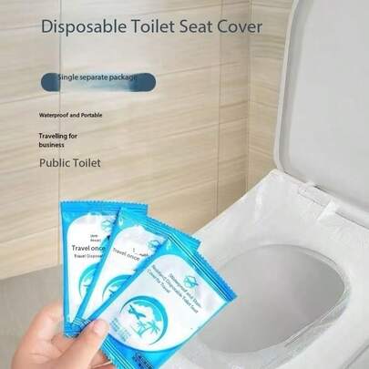 30pcs Portable Disposable Transparent Toilet Seat Covers, Waterproof Toilet Seat Covers, Compact Travel Toilet Seat Covers, Essential Home & Travel Accessories For Camping, Hospital, Hotel And More To Ensure Personal Hygiene And Safety When Using Public Restrooms