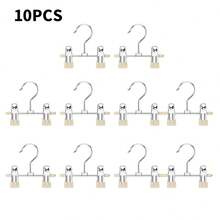 10pcs Stainless Steel Pants Rack Clip Baby Clothes Hanger 360° Rotatable Silicone Clip Stainless Steel Children Trousers Hanger,Metal Drying Rack - Multicolor - View 15