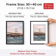 Framvio 3pcs 30x40 40x60cm 50x70cm Poster Frames Black Picture Frame Aluminum For Photo 40x50 A4 Thin Metal Frames With Plexiglass Mat Wall Mount Table Home Wall Decor Christmas Valentine's Day Gift - màu đen - Xem 17