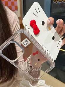 SANRIO Creative Funny Notebook KT Cat Bow Applicable To 16 Pro Max Phone Case, Cute Minimalist Protective Cover Compatible With IPhone 15 Pro Max, 14, 13 - Multicolor - View 2