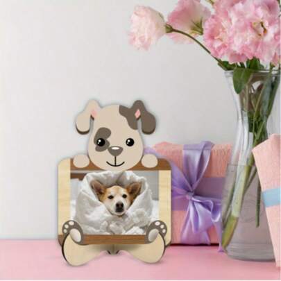 1 khung ảnh thú cưng, khung ảnh gỗ dễ thương, trang trí bàn làm việc hình chó và mèo, khung ảnh kỷ niệm, quà chia buồn, phù hợp cho chó và mèo, khung ảnh kỷ niệm thú cưng.