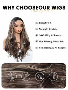 Tóc giả xoăn sợi tổng hợp màu nâu vàng, mật độ cao, kiểu rẽ ngôi giữa hình chữ U dành cho nữ, thiết kế rẽ ngôi giữa, lưới hoa hồng, nhiều lựa chọn tạo kiểu, phù hợp cho lễ Eid, tựu trường, quà tặng cho bé gái, quà tốt nghiệp mùa hè, quà tặng làm sẵn, quà Halloween và Giáng sinh. - Làm nổi bật tóc vàng - Xem 6