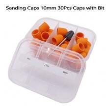 Easy Nail New 30pcs 10mm Nail Sanding Caps With 1pc Bit For Foot File Remover Manicure Pedicure Nail Polishing Burr Home Salon Use, - Multicolor - View 3