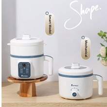Olla eléctrica estándar de EE. UU. en stock, olla antiadherente, olla para derretir cera, olla eléctrica pequeña para estudiantes en dormitorio - Olla individual estándar de EE. UU. [mecánica] + vaporera (Bear) - Ver 7