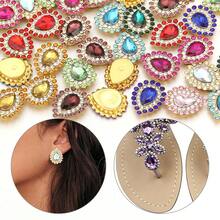 10pcs/Pack Iron-Based Acrylic Hand-Sewn Rhinestones, Shiny Water Drop Shaped Rhinestones 7X10mm For Crown Jewelry DIY, Flat Bottom - Water Droplet Rhinestone - View 8