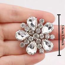 1pc White Crystal Rhinestone Sticker, Multi-Size, Flower Hotfix Rhinestone DIY Clothing, Shoes, Bags, Jewelry Accessories - Multiple Styles - View 15