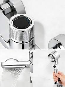 1 Vòi sen tắm gắn tường hiện đại, kiểu thác nước, có van điều khiển nước nóng/lạnh, van ẩn 3 lỗ, bề mặt được đánh bóng với lớp lót bên trong, bao gồm phụ kiện lắp đặt, bề mặt bền và dễ lau chùi, kiểu dáng tối giản hiện đại, phù hợp cho bồn tắm, vòi sen và bồn rửa. Nâng cấp phòng tắm của bạn, món quà lý tưởng cho dịp lễ và lựa chọn cải tạo phòng tắm. - Bạc - Xem 7