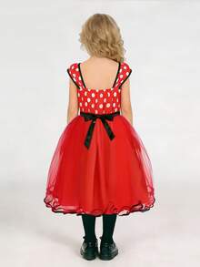 Girls' Princess Dress With Lighting, Synchronized With Music, APP Control, Suitable For Birthday Party And Holidays (Batteries Not Included) - Red - View 10