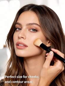 12pcs Round Blush Makeup Brushes, Soft Portable Professional Face Contour Highlighter Blush Makeup Tools - Black - View 8