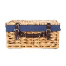 Red Hamper Cesta de picnic de mimbre color crema de 45 cm - Azul Marino - Ver 2