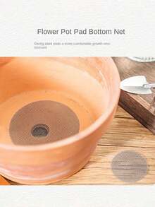 20/1pc Round Mesh Plant Support Net, Flower Pot Mat, Gardening Lawn Soil Protection And Drainage, Ceramic Dark Gray Leak-Proof Seal, Extra Large Diameter Breathable Anti-Insect Plastic Round Mesh Flower Pot Mat - Multicolor - View 2