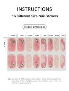 半固化凝胶美甲贴，果冻米色，16片装，无需UV灯，沙龙品质，持久耐用 - 珊瑚橙 - 查看 4