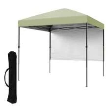 2.5x2.5m Gazebo Plegable, Impermeable y Altura Ajustable, Incluye 1 Pared Lateral y Bolsa de Transporte, Montaje Sencillo, Perfecto para Jardín, Fiestas, Camping y Playa - verde claro - Ver 1