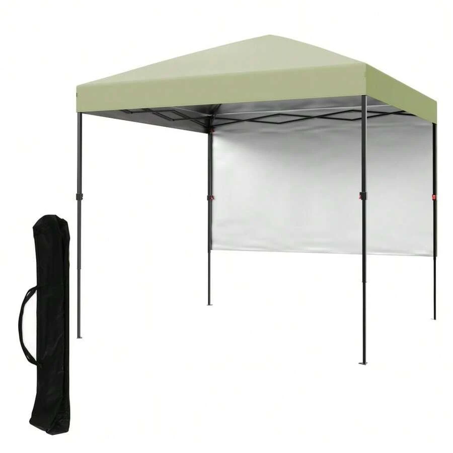 2.5x2.5m Gazebo Plegable, Impermeable y Altura Ajustable, Incluye 1 Pared Lateral y Bolsa de Transporte, Montaje Sencillo, Perfecto para Jardín, Fiestas, Camping y Playa - verde claro - Ver 1