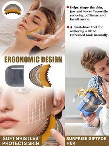 2pcs Lymphatic Drainage Massage Brush For Face And Body, Ergonomic Design To Contour Face And Jawline, Reduce Swelling And Fatigue - Multicolor - View 3