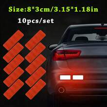 10pcs/Pack Car Bumper Reflective Safety Stripe Stickers, Automotive Reflective Tape Warning Safety Decals - A - View 15