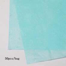 蓝色亮片薄纸，卡其色金色闪光礼品包装纸 - 多色 - 查看 8