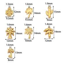 5pcs/Pack Stainless Steel Plant Pendant, 3D Embossed Craft DIY Jewelry Accessories, Necklace Bracelet Charm Pendant, DIY Jewelry Making Pendant - Plant Pendant - View 4