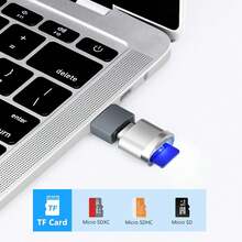 Type-C 转 TF 卡适配器，即插即用 TF 卡读卡器，兼容 17/16/15 及其他 USB-C 设备，银色便携式旅行读卡器 - 銀色 - 查看 3