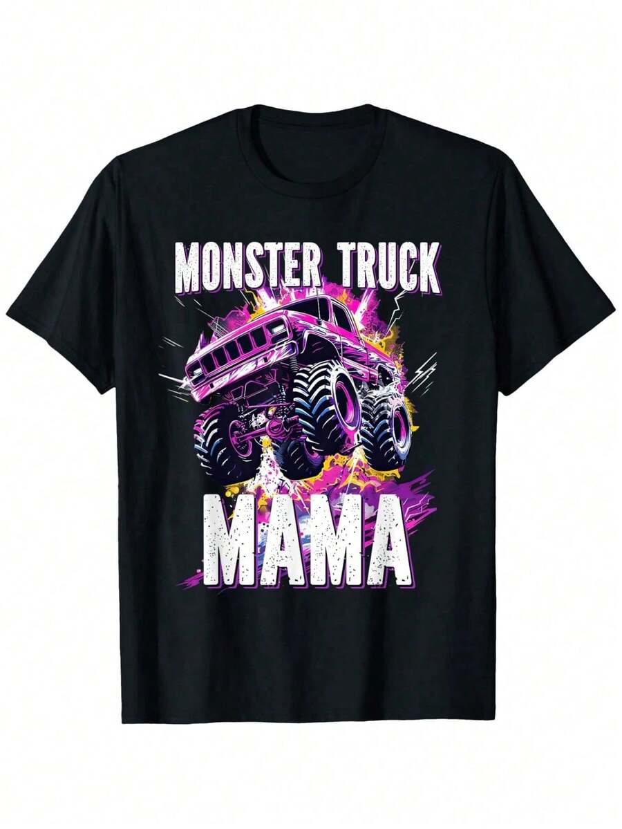 Monster Truck Auntie Monster Truck Are My Jam Truck Lover Men's Summer Casual T-Shirt, Comfortable - Breathable, Soft, Slightly Stretching, Street Hip Hop Style T-Shirt 100% Cotton All-Season Wear Individuality Unisex Top 220g Exclusive T-Shirts For Premium Fans Unisex Casual Short-Sleeved Tees A Must-Have For Fans Suitable For Festivals, Parties, Homewear, Daily Commutes, Back-To-School Outfits And Concert Looks Printed And Shipped In The USA 100% Cotton T-Shirts Opaque, Versatile Basic Tees - Đen 7 - Xem 1