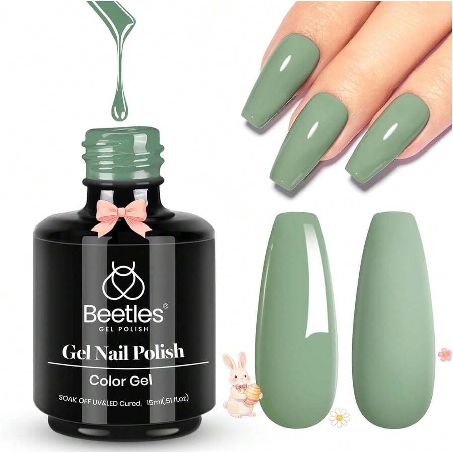 Beetles White Gel Nail Polish -1PC 15ml White Spring Colors Gel Polish - Eucalyptus - View 1