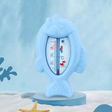 1pc Minimalist Fish-Shaped Thermometer, Cartoon Water Temperature Meter, Indoor Thermometer, ABS Material, Suitable As Christmas, Halloween, Bathroom Decor And Bathroom Accessory Gift (Random Style) - Multicolor - View 6