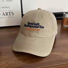 1pc Letter Embroidered Polyester UV Protection Casual Unisex Baseball Cap, Versatile Street Style - Good Luck - View 12