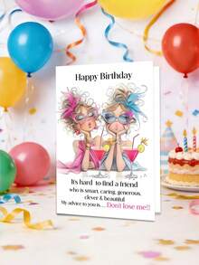 1pc "Soul Sister Status: Activated!" Vintage Friendship Birthday Card With Envelope - Bestie & Sister Gift, Ideal For Friendship Day & Special Celebrations, Blank Inner Page - View 10