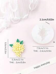 1个桂花香氛蜡烛硅胶模具，适用于汽车空气清新剂和树脂工艺品，不对称桂花造型模具 - A-白色 - 查看 2