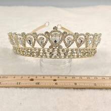 Corona princesa para peinado de fiesta o gala - Dorado - Ver 1