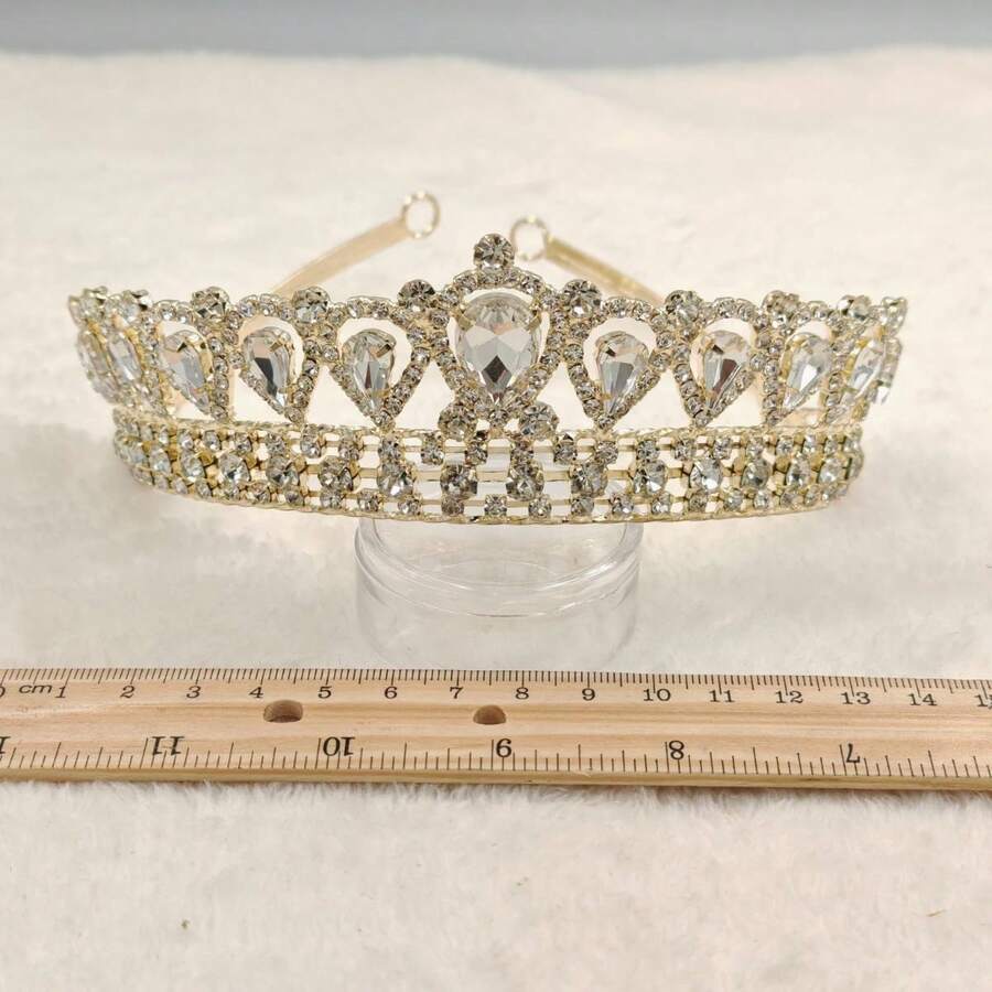 Corona princesa para peinado de fiesta o gala - Dorado - Ver 1