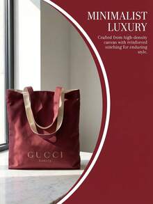 Gucci 1pc Double-Sided Pink & White Large Capacity Women's Portable Cosmetic Bag, Fashion Daily Travel Makeup Pouch - Hot Pink - View 9