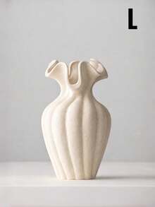 1pc Nordic Minimalist White Pleated Flower Vase, Suitable For Living Room And Bedroom Home Decor - Multicolor - View 3