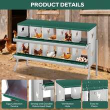 Egg Handling Supplies - Green 10-compartment Cubicle - With Support Frame - View 6